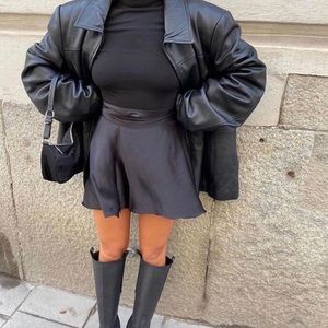 Orseund Iris black ballerina mini wrap skirt